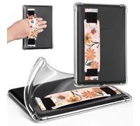 CoBak Clear Case for 6.8" Kindle Paperwhite 11th Generation 2021 & Signature Edition - Ultra-Slim Soft TPU Transparent Cover with Hand Strap, Lightweight & Durable Protection, Tan Jas