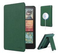 CoBak Lightweight Stand Case for 7" Kindle Paperwhite 2024 and Kindle Colorsoft with Right Hand Strap - Compatible with iPhone MagSafe, for Samsung/Belkin/Anker Wireless Charging Pads, Dark Green