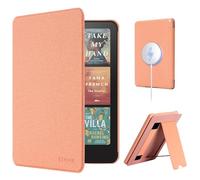 CoBak Lightweight Stand Case for 7" Kindle Paperwhite 2024 and Kindle Colorsoft with Right Hand Strap - Compatible with iPhone MagSafe, for Samsung/Belkin/Anker Wireless Charging Pads, Pink