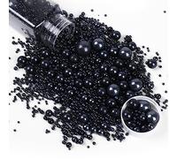 Cobakey Black Sprinkles for Cake Decorations Edible Pearl Sprinkles for Cupcake Toppers Wedding Party Valentines Halloween Christmas Supplies 3.52 ounce
