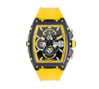 Cobalt Airborne Men’s Chronograph Watch - Bold & Massive Dial Design, Stainless Steel Band, Quartz Movement Sapphire Crystal, 10 ATM Water Resistant, Orange/Gold, 51.0×57.0mm