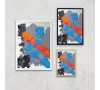 Cobalt And Orange Strike Giclee Art Print - A2 - Print Only