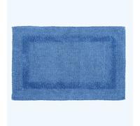 HOMESCAPES Bath Mat, Luxury 1600gsm Extra Soft 100% Cotton, Reversible Bathroom Mats Non-Slip, Washable, Super Absorbent, Quick-Dry, Cobalt Blue Bathroom Rug, 50 x 80 cm
