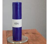 Cobalt Blue Beeswax Pillar Candle - 60hr Burning time - Handmade in Wales