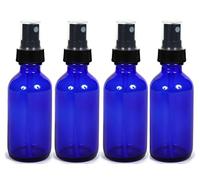 Cobalt Blue Glass Spray Bottle with Waterproof Labels Fine Mist Essential Oils Cologne Perfume - Highest Quality