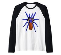 Cobalt Blue Orange Tarantula Spider Raglan Baseball Tee