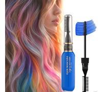 Cobalt Blue Temporary Hair Colour Mascara with a Comb - Washable Brush-On Tint for Highlights, Underlayers, Fringe and Hair Ends, Quick-Dry Colour for Concerts, Parties and Night-Out Styling