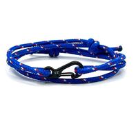 Cobalt Camo Carabiner Bracelet - Strong Paracord Climbing Rope with Clip | Adjustable Paracord with Black Clasp | Durable Survival Bracelet for Men