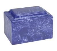 Cobalt Classic Cultured Marble Cremation Urn for Ashes, Blue, Adult Sized, Ground Burial, Home Memorial, and Funeral Service