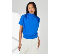 Cobalt Drape Detail High Neck Jersey Top Principles Cobalt 18