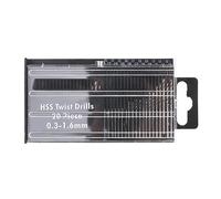 Cobalt Drill Bit Set, 20pcs Mini Small Drill Bits HSS Precision Spiral Drill Bit Set Craft Hobby 0.3-1.6mm for Wood Plastic Circuit Boards