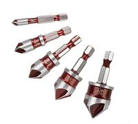 Cobalt Drill Bits 5 Pack with 82 Degree Tip for Use in High Speed Drilling Operations on Carbon Steel Hardwood and Composites (5pc)