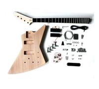 Coban Guitars DIY Electric EXP Bass Guitar Kit - Bolt-On Neck, Mahogany Body, Chrome Hardware, Black Fittings - Easy Build for Beginners
