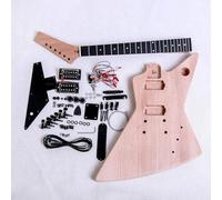 Coban Guitars Electric Guitar DIY Kit EXPBB Black Hardware and Fittings Pickguard Black with Bolt On Neck and Mahogany wood.
