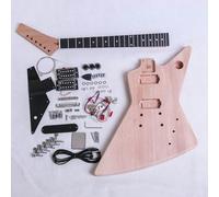 Coban Guitars Electric Guitar DIY Kit EXPBC Chrome Hardware Bolt On Neck Mahogany Wood and a Black pickguard