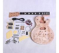 Coban Guitars Electric Guitar DIY Kit LP750 Set in Neck Mahogany with Poplar Burl Veneer Hardware Chrome with Cream Fitting (Chrome/Cream)