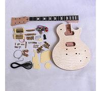 Coban Guitars Electric Guitar DIY Kit LP790 Set in Neck Mahogany with Quilted Maplel Veneer Hardware Gold or Chrome with Black or Cream Fitting (Gold/Cream)