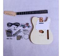 Coban Guitars Electric Guitar DIY Kit TL6FF Ash Body Flame Maple both Sides with Ebony Fingerboard Hardware Chrome White Pickguard
