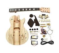 Coban Guitars LP710 DIY Electric Guitar Kit - Set Neck Mahogany Body, Spalted Maple Veneer, Ebony Fingerboard, No Soldering, LP Style, Gold & Black Hardware