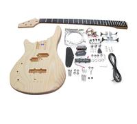 Coban Guitars SE DIY Left-Handed 4-String Bass Guitar Kit - Ash Body, Ebony Fingerboard, Chrome Hardware