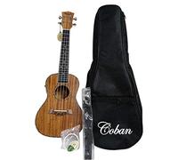Coban Guitars Solid EQ Electro Acoustic Concert Ukulele 24" Size Koa Big Package inc Gig Bag, Strap, Built in Tuner (24" Concert CGSU074PE)