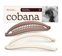 Cobana Banana Clip Hair Clips - Volumizing Hair Claw Clips & Hair Styling Accessories for Thick & Thin Hair - Large 6'' Set of 2 (Neutral)