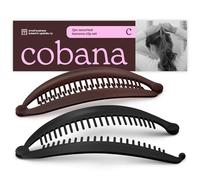 Cobana Banana Clip - Large 6'' Volumizing Hair Clip for Medium to Thick Hair - Secure Hold, No Crease, No Breakage - Hair Accessories for Women, Set of 2 (Black and Brown)