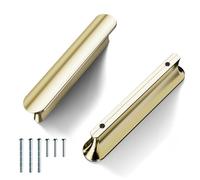 Cobbe Elite 10 Pack Luxurious Brushed Gold Cabinet Pulls, 3 Inch Hole Center, Handles for Kitchen Bathroom Cabinets & Drawers