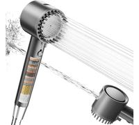 Cobbe Filter Shower Head and Hose, Hard Water High Pressure Shower Head with 20 Stage Filter, 5 Spray Mode Powerful Built-in Power Wash for Remove Chlorine - Reduces Dry Itchy Skin, Grey