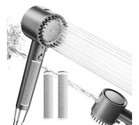 Cobbe Filter Shower Head and Hose with 3 Pack 2.0 Carbon Shower Filter, Hard Water High Pressure Shower Head with 20 Stage Filter, 5 Spray Mode Powerful Built-in Power Wash for Remove Chlorine, Grey
