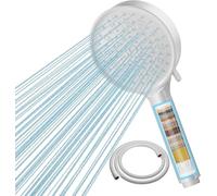 Cobbe Hard Water Filter Shower Head and Hose, White