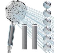 Cobbe Hard Water Filter Shower Head and Hose with 3 Pack 2.0 Carbon Shower Filter, Water Softener Showerhead, 6 Mode High Pressure Shower Heads for 99% of Chlorine Remove, Chrome