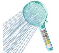 Cobbe Hard Water Filter Shower Head with 20 Stage Filter, 6 Spray Jet Modes High Pressure Bathroom Shower Head, Large Powerful Handheld Showerhead for Residual Chlorine Remove, Green