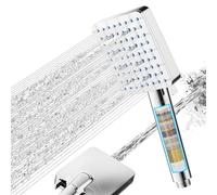 Cobbe Hard Water Filter Shower Head, High Pressure Shower Heads with 20 Stage Filter, 7 Spray Modes Square Powerful Built-in Power Wash Showerhead for Residual Chlorine Remove, Chrome