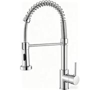 Cobbe Kitchen Sink Mixer Tap, Spring Faucet with Pull Down Sprayer, 2 Spray Modes High Arc Single Handle Lever Kitchen Tap (Chrome)