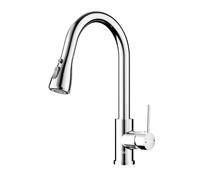 Cobbe Kitchen Tap Mixer Tap with Pull Out Sprayer, Stainless Steel, Chrome | Single Handle Lever Pull Down Sink Faucet, High Arc 360° Swivel, 2 Spray Modes, Hot and Cold Fittings UK Standard