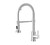 Cobbe Kitchen Tap, Spring Kitchen Sink Mixer Taps with Pull Out Spray, Commercial Faucet Single Handle Lever, High Arc Swivel 360 with 2 Spray Mode Cold and hot Fittings UK Standard