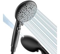 Cobbe Shower Head and Hose Set, 9 Spray Modes Shower Heads with Stop Button, Universal Bathroom Shower Head with Power Jet,Large Powerful Showerhead Black