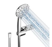 Cobbe Shower Head and Hose with Holder, High Pressure Shower Head with 8 Spray Modes, Universal Powerful Flow Showerhead, Water Saving for Low Water Pressure, Chrome