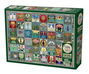 Cobble Hill 1000 Piece Puzzle Art Nouveau Tiles - Poster Included