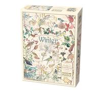 Cobble Hill 1000 Piece Puzzle Birds Country Diary: Winter-Sample Poster Included, Soft Blues, Bright Greens