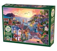 Cobble Hill 1000 Piece Puzzle - Coastal Town at Sunset- Sample Poster Included, 26.625" x 19.25"