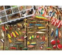 Cobble Hill 1000 Piece Puzzle - Fishing Lures - Sample Poster Included