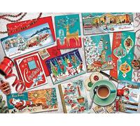 Cobble Hill 1000 Piece Puzzle - Mid Mod Season's Greetings - Sample Poster Included