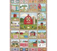 Cobble Hill 1000 Piece Puzzle Quilt Country-Sample Poster Included, Earthy Tones (Greens, Browns, Yellows)