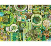 Cobble Hill 1000 Piece Puzzle - Rainbow Collection: Green - Sample Poster Inclu