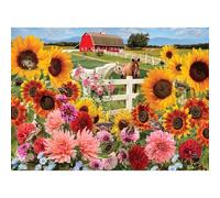 Cobble Hill 1000 Piece Puzzle - Sunflower Farm - Sample Poster Included