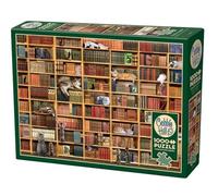 Cobble Hill 1000 Piece Puzzle - The Cat Library - Sample Poster Included