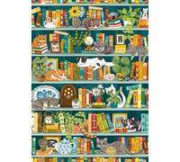 Cobble Hill 1000 Piece Puzzle - The Purrfect Bookshelf - Sample Poster Included