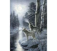 Cobble Hill 1000 Piece Puzzle - Wolves by Moonlight - Sample Poster Included